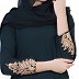 A-line abaya with Chikan Embroidery Work- Green-Gold A-line abaya with Chikan Embroidery Work- Green-Gold
